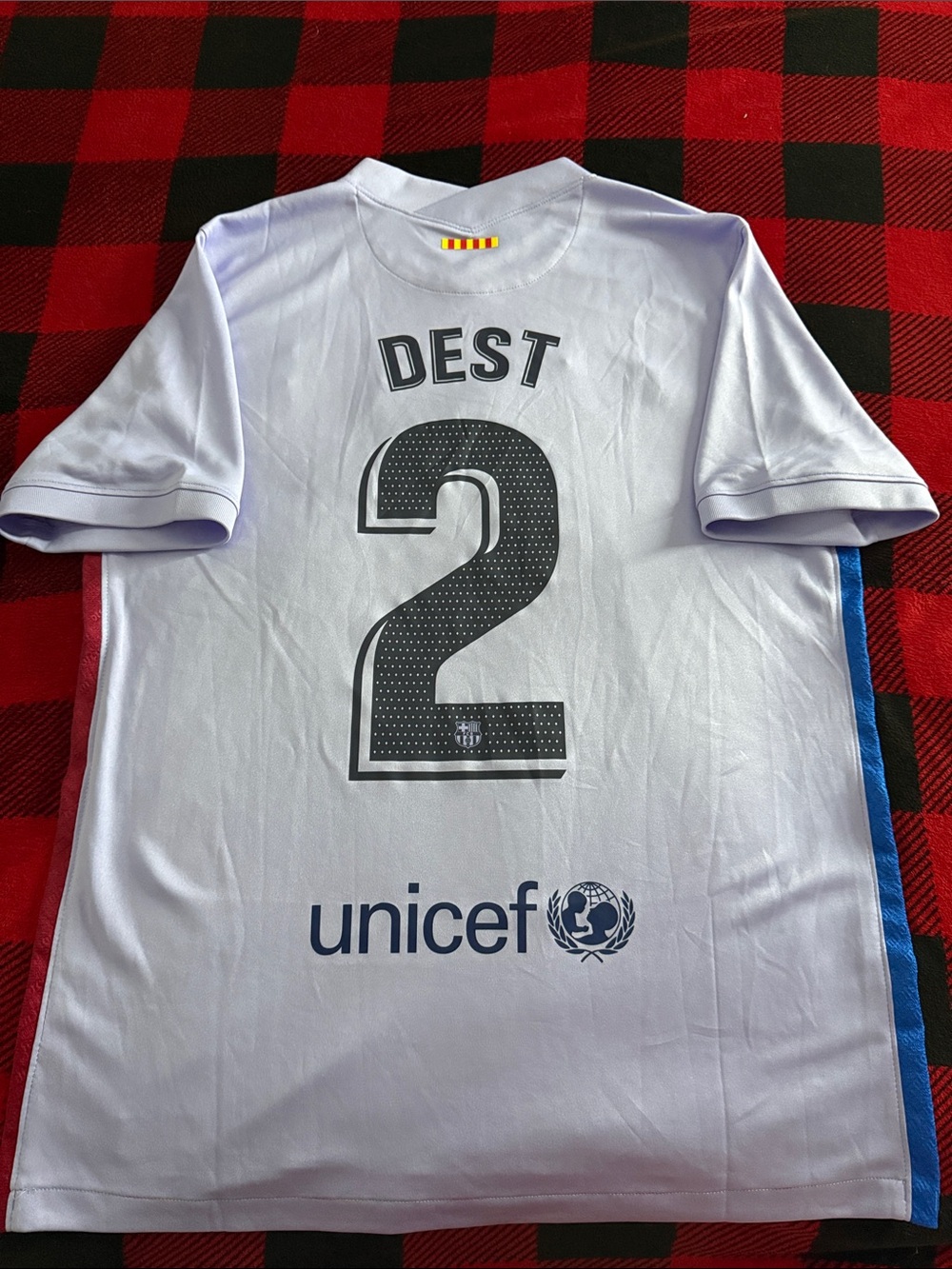 FC Barcelona #2 Sergiño Dest 2021-22 Nike La Liga Away Jersey